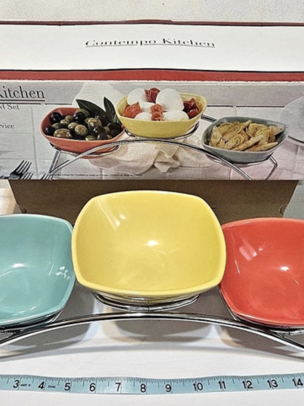 Contempo Kitchen 3-Piece Serving Bowl Set Multicolor